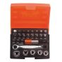2058/S26 Ratchet Socket Bit Set of 26 Metric 1/4in Drive by Bahco - 2058/S26