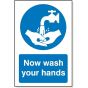 'Wash Hands' Sign 360mm x 240mm x 3mm Foamex