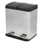 Pedal Bin Recycling 40ltr Stainless Steel Sealey Part No. BM73