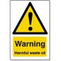 Warning Harmful Waste Oil Sign