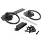 150mm / 6" Plain Ring Handled Gate Latch, Black Finish