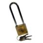 32mm Tri-Circle Padlock with Elongated Chrome Shackle, Brass Finish