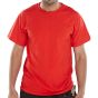 Tee Shirt H/Weight 180gsm Cotton Twin Stitching Hem Neck & Waist Red MED