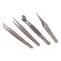 Tweezer Set Stainless Steel for Precision Tasks by Faithfull - 4 Pack