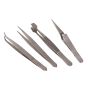 Tweezer Set Stainless Steel for Precision Tasks by Faithfull - 4 Pack