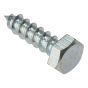 Coach Screw Hexagon Head Single Thread ZP M6 x 100mm Bag 10 by Forgefix - 10CS6100