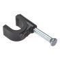 Cable Clip Round Coax Black 6-7mm Box 100 by Forgefix - RCC67B