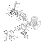 Stihl FS106 Rewind Starter Muffler Assembly