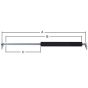 Damper / Gas Strut A - 610mm, B - 550mm, C - 250mm - 800 Newtons
