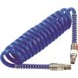 PCL Polyurethane Coiled Hose Assy, Blue, 10m x 8mm I/D, Male R 1/4" Swivel Ends - HA5219