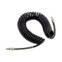 PCL Polyurethane Coiled Hose Assy, Black, 7.5m Of 6.5mm I/D Hose, Male Thread R 1/4" Swivel Ends - HA5215
