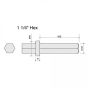 Clayspade 1.1/4" for Atlas Copco Heavy Breaker Hex Shank