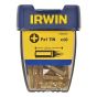 Screwdriver Bits Pozi PZ1 25mm Titanium Pack of 10 by IRWIN - 10504341