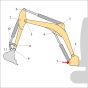 Pin (Position 1) for JCB 8025ZTS Mini Excavators - Non-Genuine