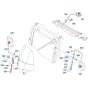 Mirror Assembly for Kubota KX080-3 Mini Excavator