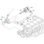 Oil Cooler Assembly for Kubota V3307-CR-T-E5 Engine