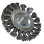 Knotted Wheel Brush with Shank 75 x 8mm 0.35 Steel Wire by Lessmann - 417.168