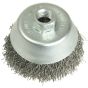 Cup Brush 80mm M14 x 0.35 Steel Wire by Lessmann - 424.177