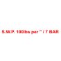 Self Adhesive Label - S.W.P. 100lbs per Inch at 7 Bar