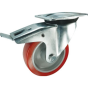 PU Tyre Braked Swivel Castor