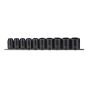 9121 Impact Socket Set of 10 Metric 1/2in Drive by Teng