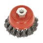 Twist Knot Wire Cup Brush Dia.65mm M14 x 2mm Sealey Part No. TKCB651