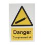 Danger Compressed Air Sign 240x360mm Foamex 3mm