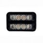 2x R65 Amber 4 LED Horizontal Warning Light with Black Housing - 12/24V - Each - 0-442-19
