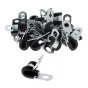 Steel/Rubber P Cable Clips for 5mm diameter cable - Pack of 25 - 0-002-81
