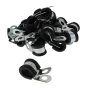 Steel/Rubber P Cable Clips for 10mm Diameter Cable (Pack of 25) - 0-002-83