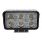 6 x 3W LED Work Lamp with 450mm Flying Lead - Black, 12/24V, IP67 - 0-420-71