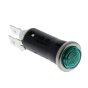 Green Warning Light 12V 2W Ba7S Bulb for 13mm Hole - Chrome Bezel - Each - 0-609-04