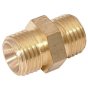 Brass Double Male Nipple, Type 141, 1" BSP with Hex Centre