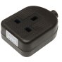 Trailing Socket 1 Gang 13amp Black Electrical Fitting