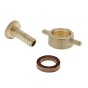 Female 1" BSP Brass Cap to 1/2" Hose Tail with Leather Washer Connector