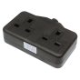 Trailing Socket 2 Gang 13amp Black Electrical Fitting