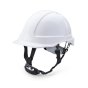 Safety Helmet with V Type 4 point Chin Strap - White