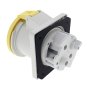 IP44 63a Straight Panel Socket 110v - Yellow