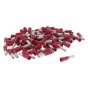 Male Bullet Terminal 4mm Red Electrical Fitting - 100 Pack