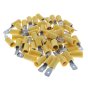 Yellow 6.3mm Male Spade Terminal, 50 Pack