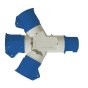 3-Way Multi-Socket Adaptor 240V 16Amp Electrical Fitting Blue