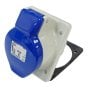Angled Panel Socket 16 Amp 240v Blue for Electrical Panels