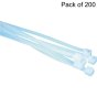 Cable Ties 2.5mm x 100mm White Nylon - 200 Pack