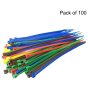 Assorted Colour High Grade Cable Ties 4.8mm x 200mm, 100 Pack