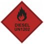Diesel UN1202 Hazard Warning Diamond Label 100mm x 100mm - Self Adhesive