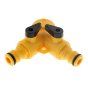 2 Way Hose Pipe Splitter (3/4" Female to 1/2" Male) w/ Shut Off Valves