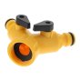 2 Way Hose Pipe Splitter (3/4" Female to 1/2" Male) w/ Shut Off Valves