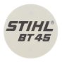 Model Plate for Stihl BT45 Auger - 4314 967 1500