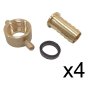 Brass Female 3/4" BSP Cap & 3/4" Hose Tail - Pack of 4
