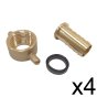 Brass Female 3/4" BSP Cap & 3/4" Hose Tail - Pack of 4